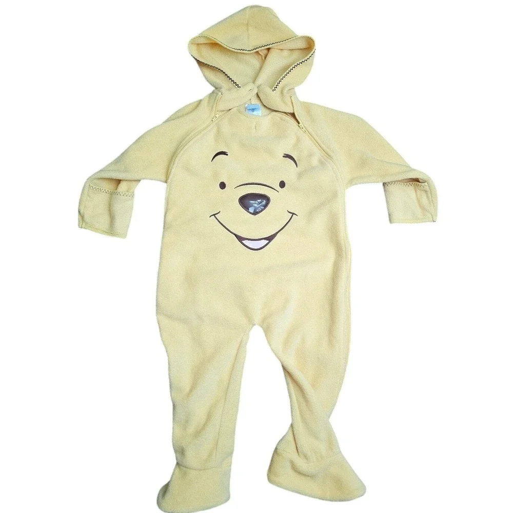 Disney Baby Winnie the Pooh Fleece Pajamas Sleepsuit Footie‎ Hooded  24 Months